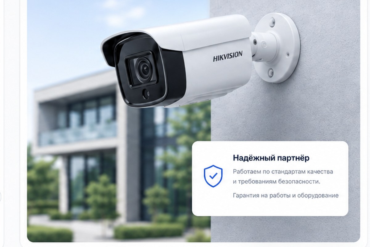 Монтаж IP-камер Hikvision на здании в Караганде